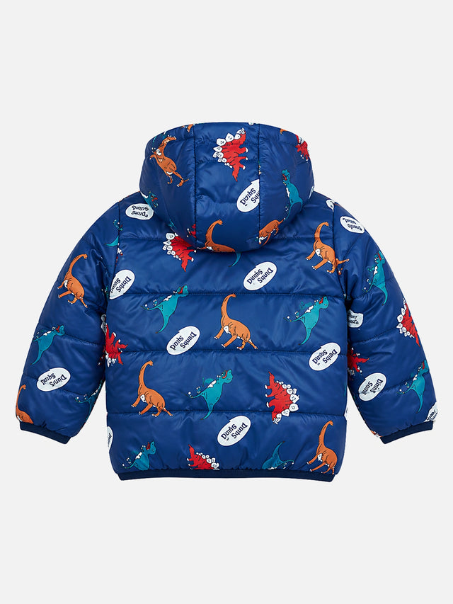 Baby Boys Polyester Quilted Hooded Winter Jacket with Full Sleeves and Comfortable Cold-Weather Outerwear