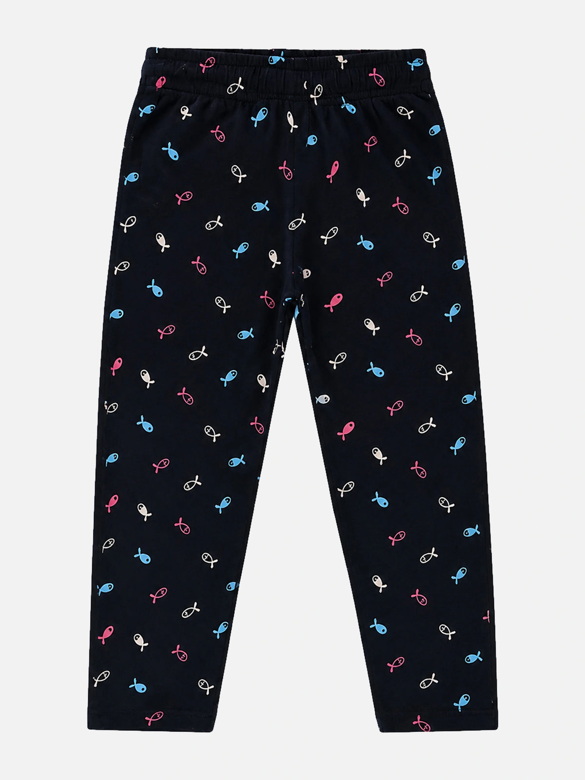 Girls 100% Cotton Printed Track Pant with Side Pockets and Regular Fit Jogger Styling for Comfortable Kids Activewear