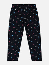 Girls 100% Cotton Printed Track Pant with Side Pockets and Regular Fit Jogger Styling for Comfortable Kids Activewear