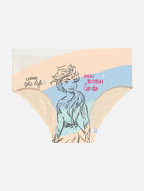 Girls Frozen Cotton Spandex Panty with Inner Elastic Comfort, Soft Fit and Character Print Appeal - Pack of 3