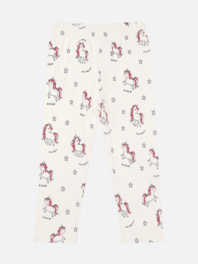 Baby Girls Interlock Cotton Track Pant with Regular Fit for Casual Wear, Jogger Comfort and Easy Movement