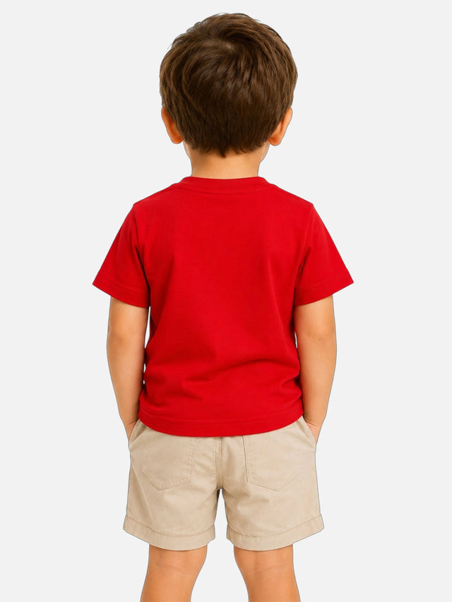 Baby Boys 100% Cotton Round Neck T-Shirt with Half Sleeves, Soft Breathable Comfort and Regular Fit Casual Wear