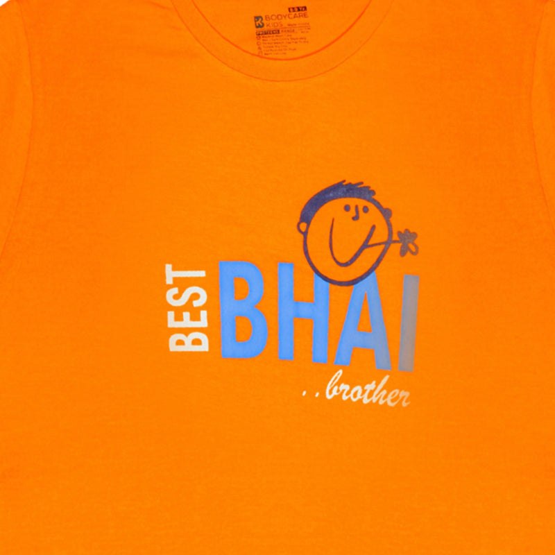 Boys 100% Cotton Rakhi T-Shirt with Round Neck and Half Sleeves for Festive Casual Wear and Everyday Comfort