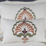 King Size Cotton Bedsheet Floral Handblock Ivory