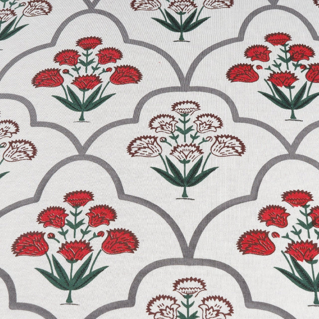 King Size Cotton Fitted Bedsheet Handblock Floral - Bodycare
