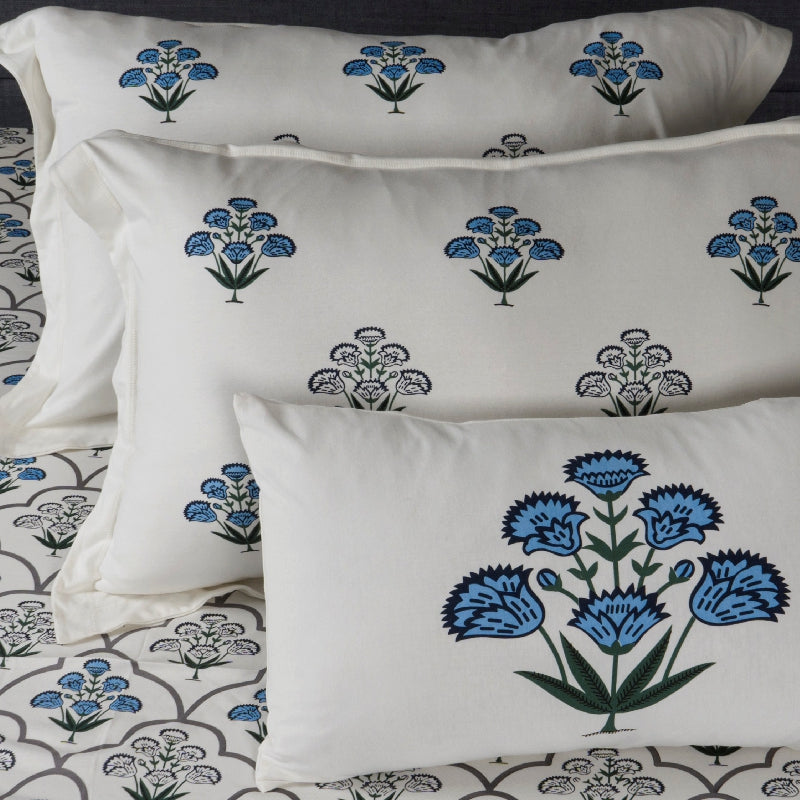 King Size Cotton Fitted Bedsheet Handblock Floral - Bodycare