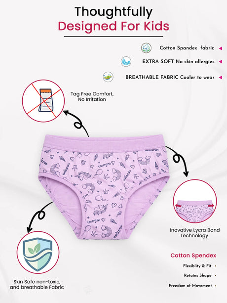 Girls Cotton Spandex Panty Stretch Lycra Band Pack of 3