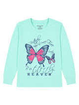 Girls 100% Cotton T-Shirt with Round Neck and Full Sleeves for Comfortable Casual Wear and Regular Use - Pack of 1
