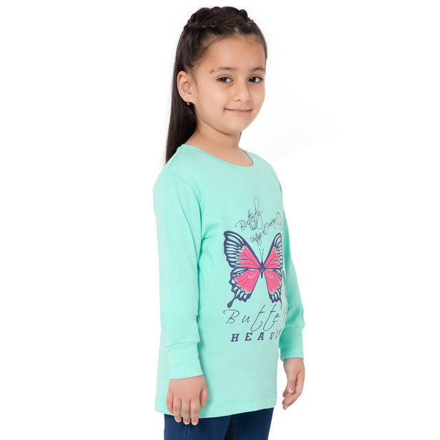 Girls 100% Cotton T-Shirt Round Neck Full Sleeves Pack of 1 - Bodycare