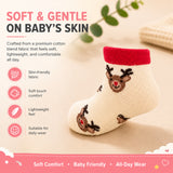 Anti Skid Ankle Length Socks for Infants Pack of 3, Soft Breathable Stretchable for daily wear