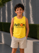 Boys Cotton Printed Sleeveless T-Shirt with Round Neck and Regular Fit for Casual Wear and Easy Movement