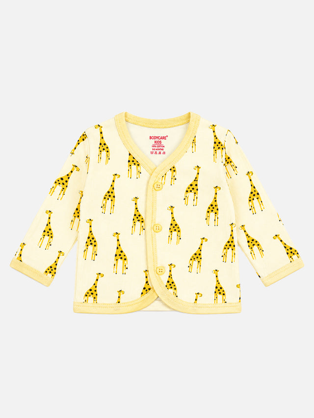 Unisex Baby Printed Front Open Top for Easy Dressing, Comfortable Daily Wear and Regular Wardrobe Use - Pack of 3