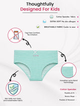 Girls Innerwear Panty Cotton Spandex Full Coverage Brief with Inner Elastic for Everyday Comfort - Pack of 3