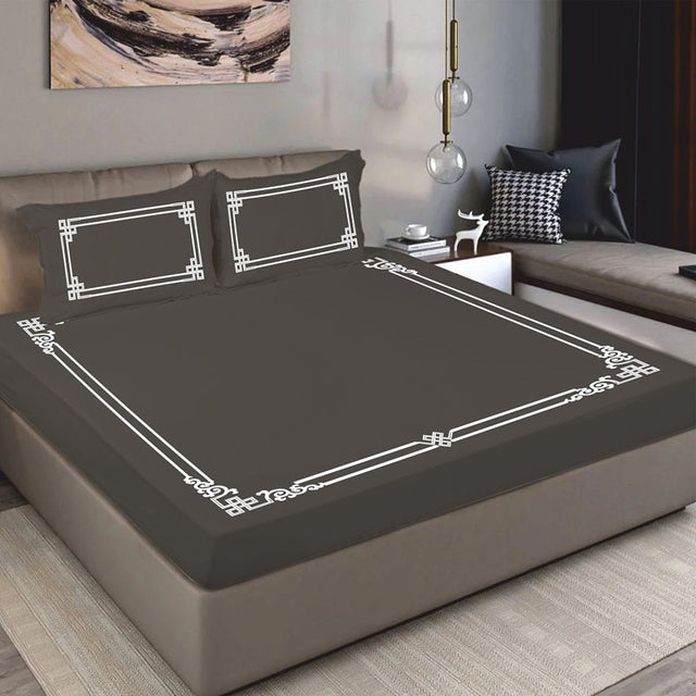 King Size Cotton Fitted Bedsheet Camel Beige - Bodycare