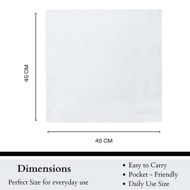 Men 100% Soft Cotton Handkerchief with Stylish Rumal Box Pack for Daily and Formal Use Essentials - Pack of 3