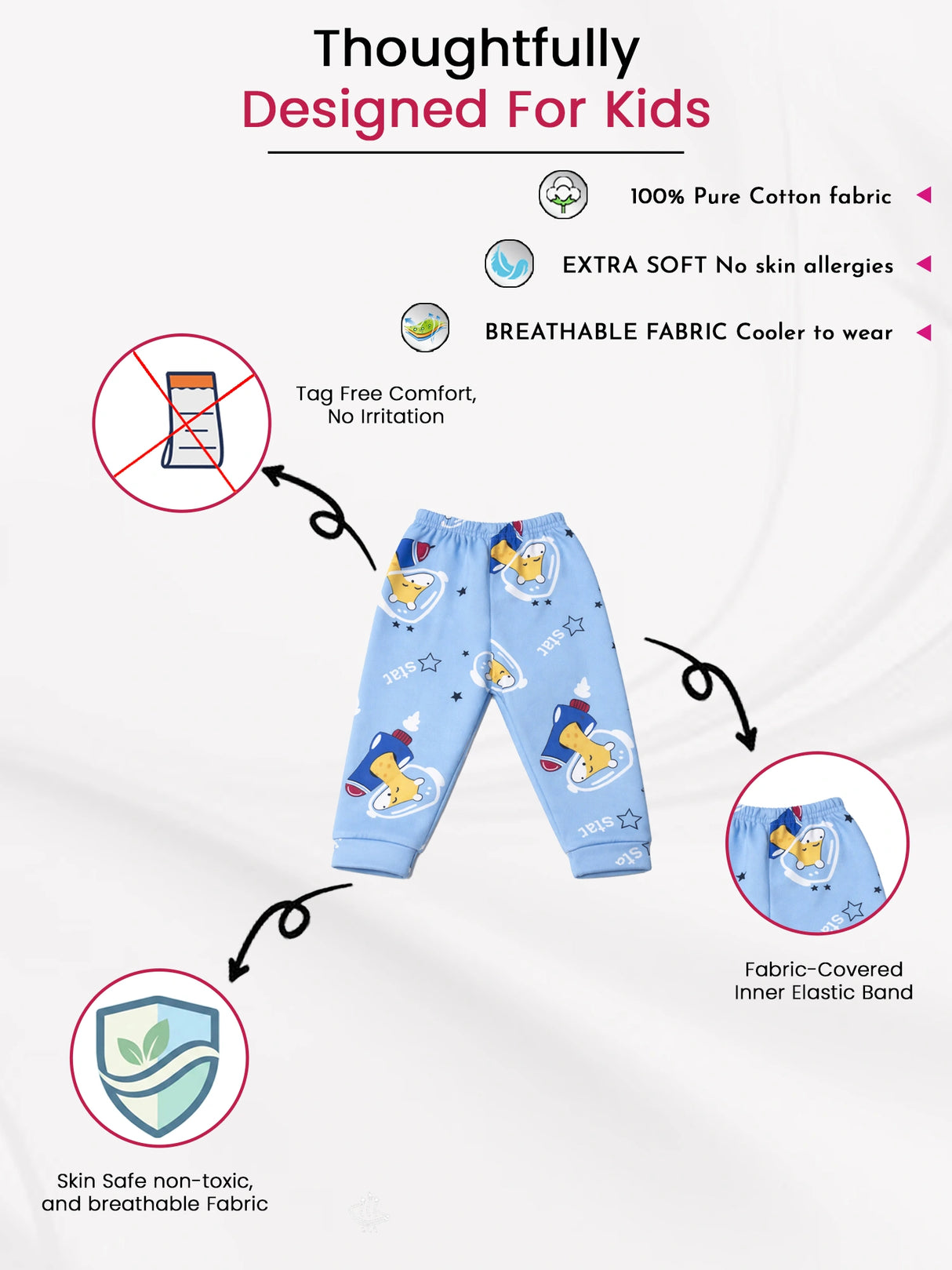 Baby Boys Pyjama with Inner Elastic for Everyday Baby Wear, Easy Movement and Regular Wardrobe Comfort