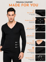 Men Antibacterial Thermal Top with V Neck and Full Sleeves for Winter Base Layering and Cold-Weather Comfort Essentials