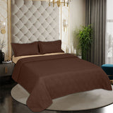 BodyComfy 100% Cotton Hosiery King-Size Fitted Bedcover – Layered Diamond Geometric Pattern