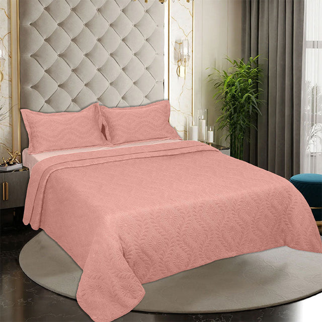 King Size Cotton Jersey Bedcover Floral Embossed - Bodycare