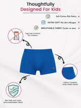 Boys Cotton Solid Trunks with Breathable Innerwear Comfort, Elastic Waistband and Stretchable Fit - Pack of 2