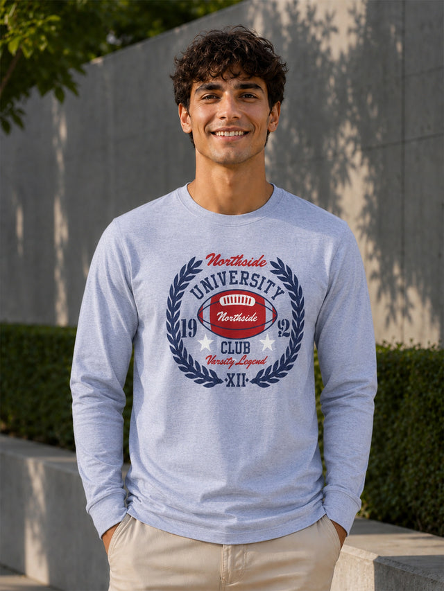 Men T-Shirt Round Neck Full Sleeves with Regular Styling for Everyday Casual Wear and Easy Layering Comfort