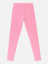 Pink kids leggings with elastic waistband, soft cotton, comfortable fit, front view