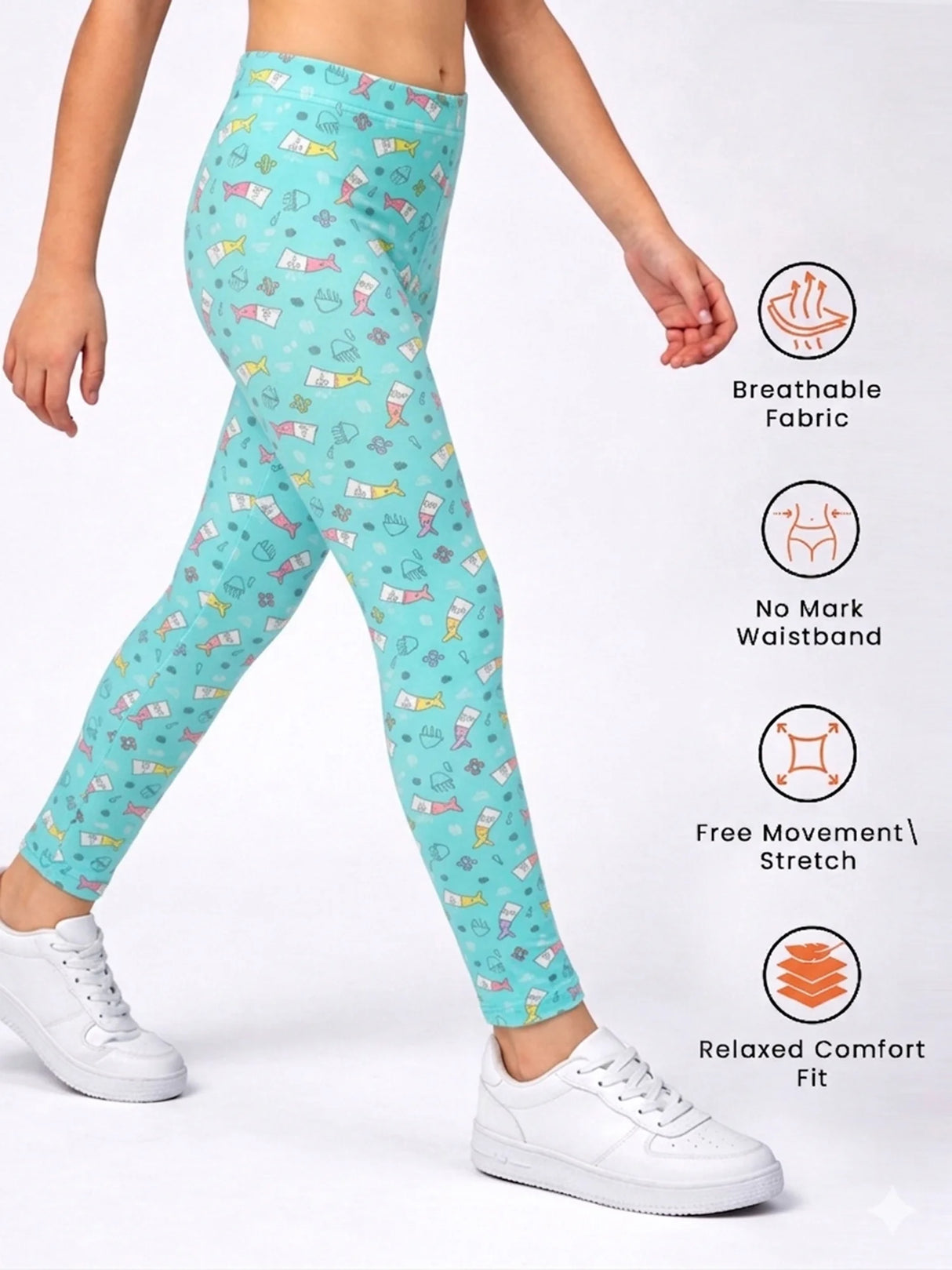 Girls 100% Cotton Leggings Pack of 1 - Bodycare