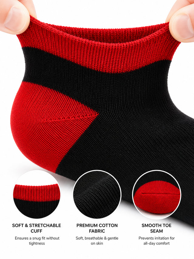 Boys Multipack Socks for Everyday Wear, School Comfort, Casual Use and Regular Wardrobe Essentials - Pack of 4