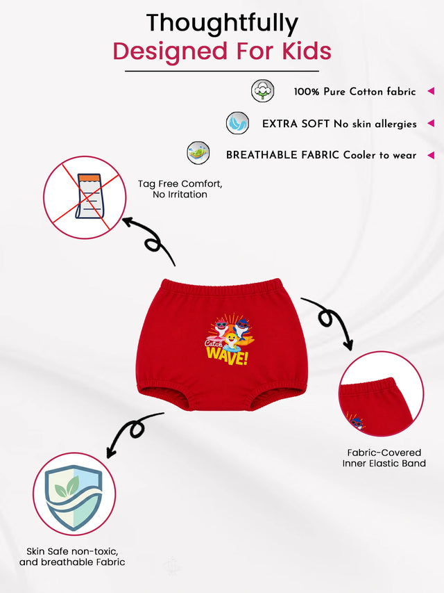 Unisex Baby 100% Cotton Trunks with Comfortable Fit for Everyday Innerwear Use and Baby Essentials - Pack of 3