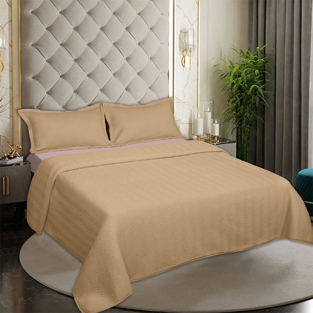 King Size Cotton Jersey Bedcover Chevron Green - Bodycare