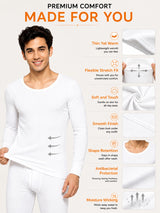 Men Round Neck Thermal Top with Full Sleeves for Winter Base Layering, Cold-Weather Comfort and Everyday Innerwear