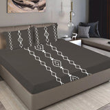 King Size Cotton Bedsheet Burgundy Geometric - Bodycare