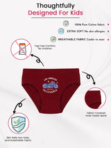 Unisex Kids 100% Cotton Briefs with Breathable Soft Innerwear Comfort for Everyday Essentials - Pack of 6