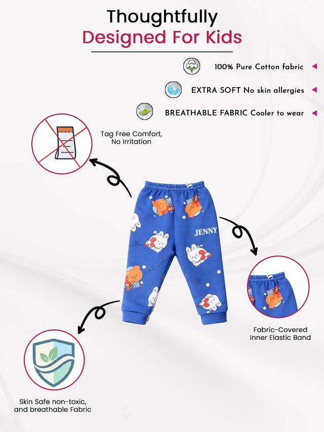 Baby Boys Self Design Pyjama with Inner Elastic for Regular Baby Wear, Easy Movement and Everyday Comfort