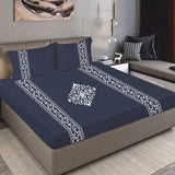 Bodycomfy 100% Cotton Hosiery King Size Fitted Bedsheet – Applique print