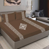 Bodycomfy 100% Cotton Hosiery King Size Fitted Bedsheet – Applique print