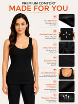 Women Cotton Antibacterial Sleeveless Thermal Top with Round Neck Regular Fit for Winter Layering Comfort - Pack of 1