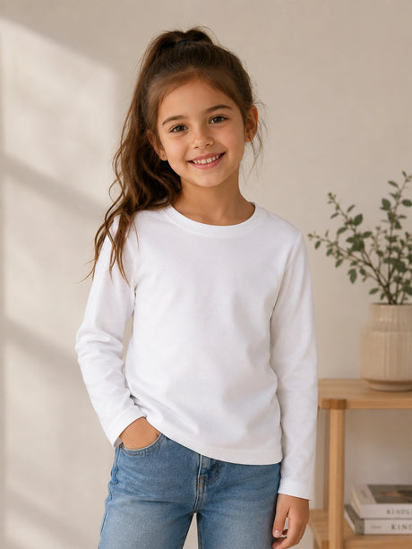 Girls 100% Cotton T-Shirt Round Neck