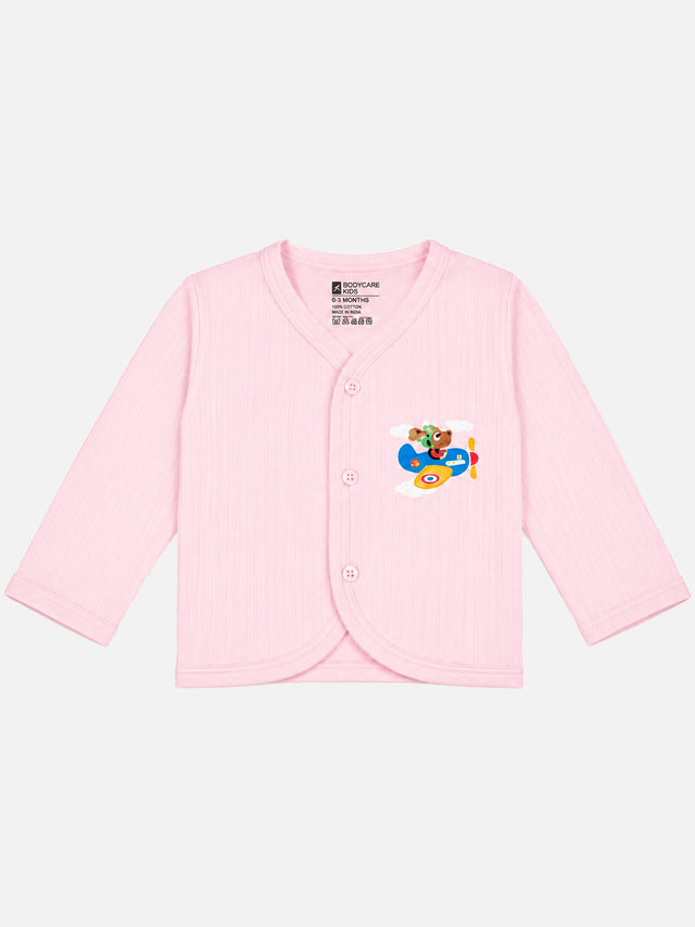 Unisex Baby Front Open Full Sleeve Thermal Set with Top and Bottom for Winter Wear and Cold-Weather Comfort - Pack of 1