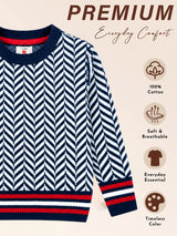 Boys Polyester Blend Round Neck Full Sleeves Sweater with Comfortable Winter Wear Styling and Regular Use
