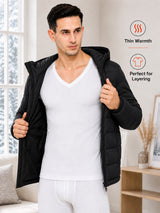 Men Antibacterial Thermal Top with V Neck and Half Sleeves for Winter Base Layering and Cold-Weather Comfort Essentials