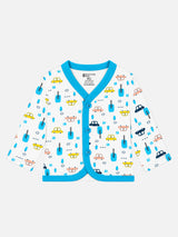 Unisex Baby Printed Thermal Top with Round Neck and Half Sleeves for Winter Innerwear Comfort - Pack of 3