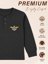 Boys Cotton Solid T-Shirt with Round Neck Full Sleeves for Casual Wear, Layering and Regular Wardrobe Use