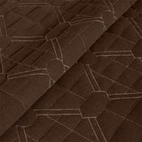 BodyComfy 100% Cotton Hosiery King-Size Fitted Bedcover – Geometrical Quilted Pattern