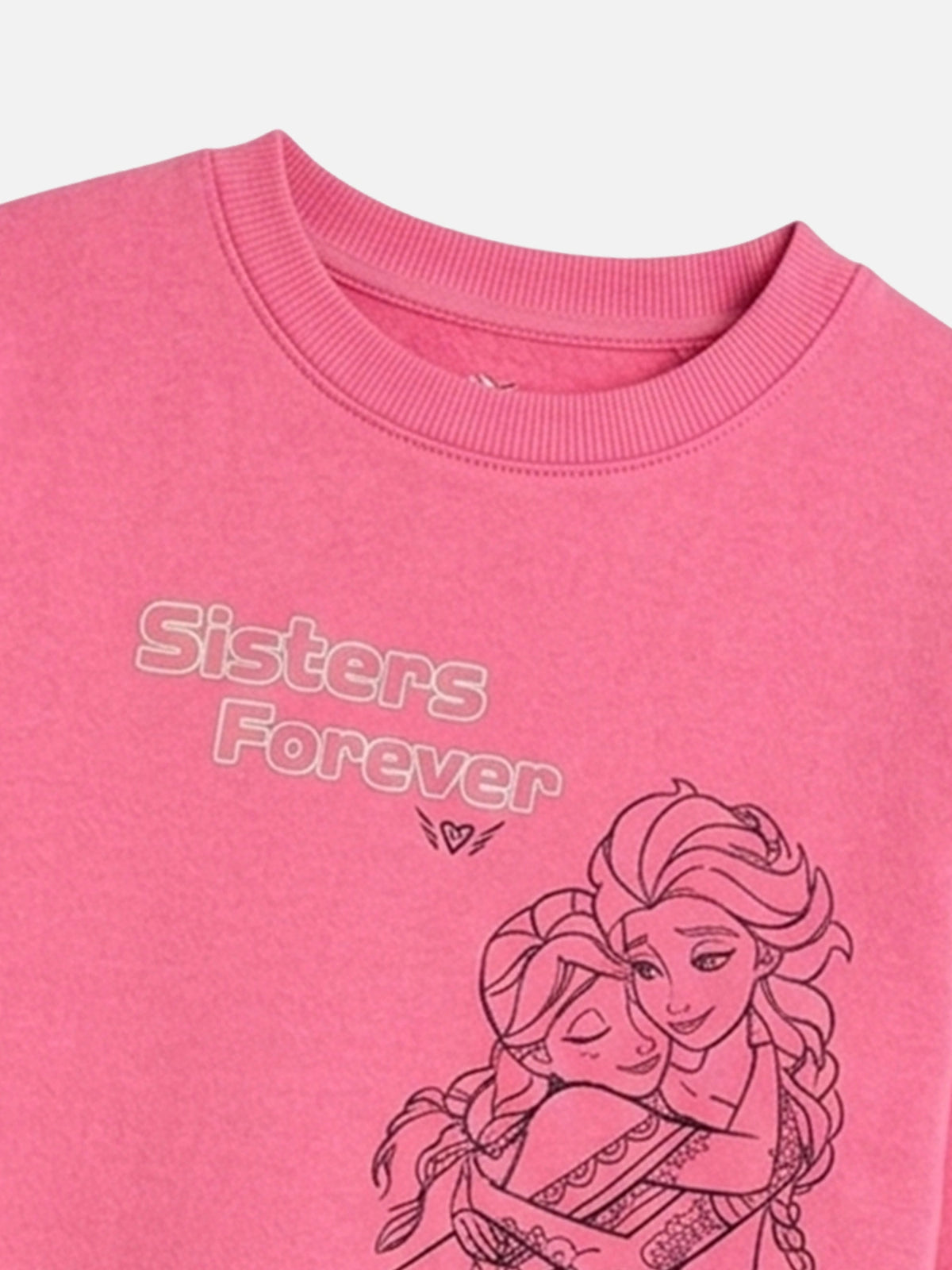 Girls Full Sleeves Princess Printed Sweatshirt with Round Neck for Everyday Casual Wear and Easy Comfort