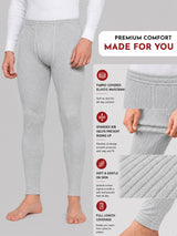 Men Antibacterial Thermal Bottom for Winter Base Layering, Cold-Weather Comfort and Everyday Warm Innerwear Essentials