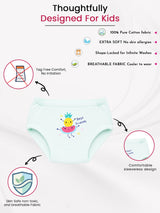 Baby Girls 100% Cotton Inner Elastic Panty with Soft Breathable Fabric for Everyday Innerwear - Pack of 3