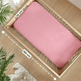 Bodycomfy 100% Cotton Hosiery Fitted Cot Sheet Pack of 2 - Solid Pink and Elephant Print