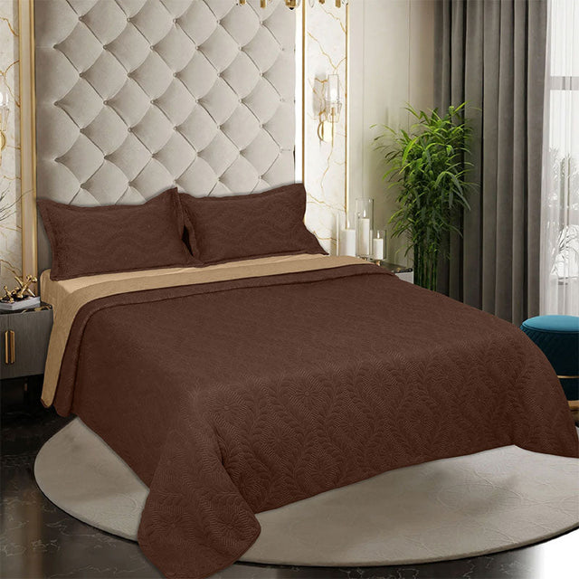 King Size Cotton Jersey Bedcover Floral Embossed - Bodycare