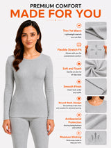 Women Round Neck Thermal Top with Full Sleeves for Cold Weather Wear, Warm Base Layer Use and Everyday Comfort